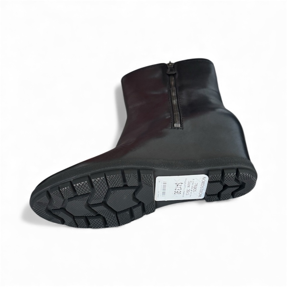 Prada Black Leather Hidden Wedge Ankle Bootie 9.5 - Picture 6 of 10